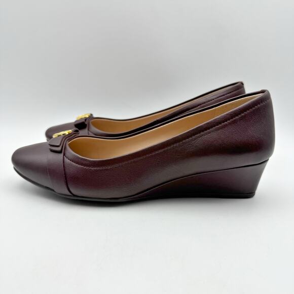 Cole Haan Womens Malta Wedge Heel US 5.5B EU 35.5 Burgundy Leather NIB - Picture 8 of 12